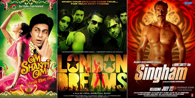 Om Shanti Om, London Dreams & Singham Movie Posters