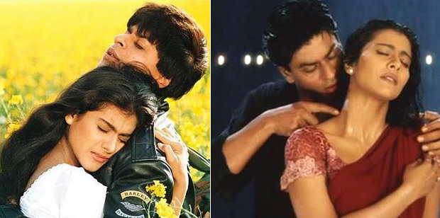 Shah Rukh Khan And Kajol in a still from Dilwale Dulhaniya Le Jayenge & Kuch Kuch Hota Hai Movie