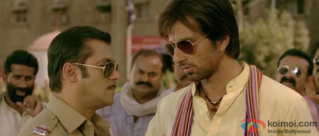 Salman Khan in a still from Dabangg Movie