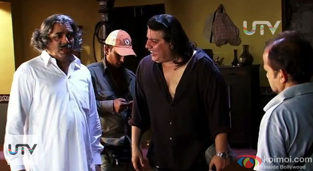 Paresh Rawal and Sajid Khan on the sets of Himmatwala Movie