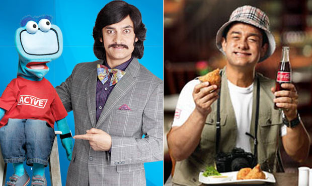 Aamir Khan stills from Tata Sky and Coca Cola ad