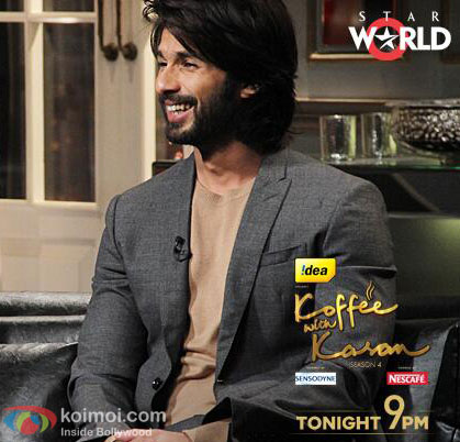 Shahid Kapoor on the sets of 'Koffee With Karan'