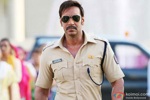 Ajay Devgn in a still from movie 'Singham Returns'