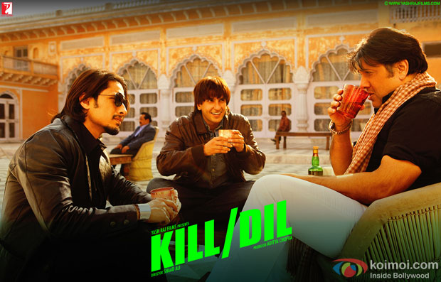 Ali Zafar, Ranveer Singh and Govinda in a still from movie 'Kill Dil'