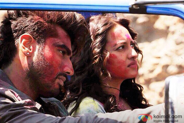Arjun Kapoor and Sonakshi Sinha in a still from movie 'Tevar'