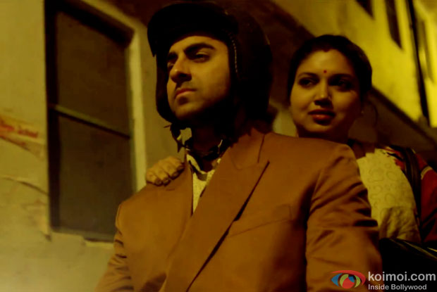 Ayushmann Khurrana and Bhumi Pednekar in a 'Dum Laga Ke Haisha' movie poster