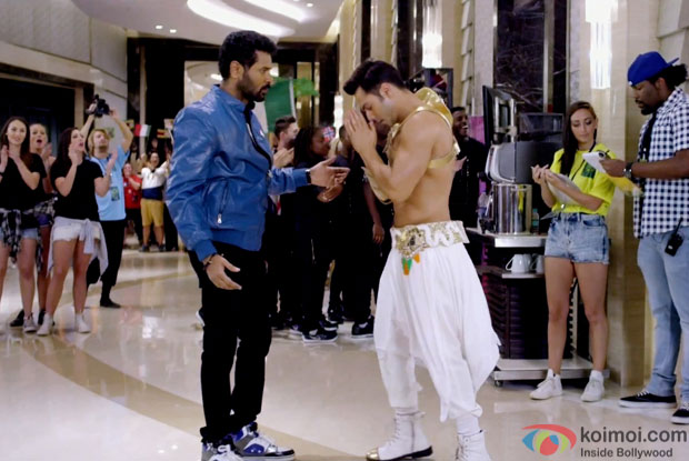 Prabhu Dheva and Varun Dhawan in a still from movie 'ABCD 2'