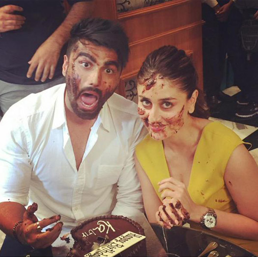 "Cakesmash" Monday morning for Arjun Kapoor & Kareena Kapoor!