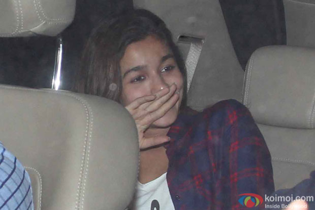 Alia Bhatt spotted at karan johar's house