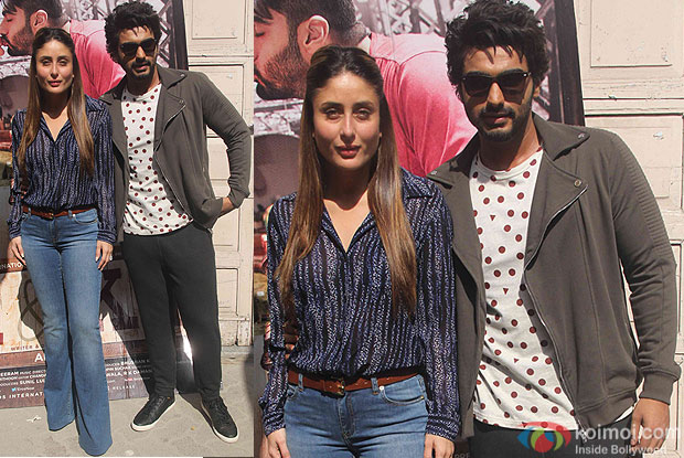 Arjun Kapoor and Kareena Kapoor during the promotion of film Ki and Ka