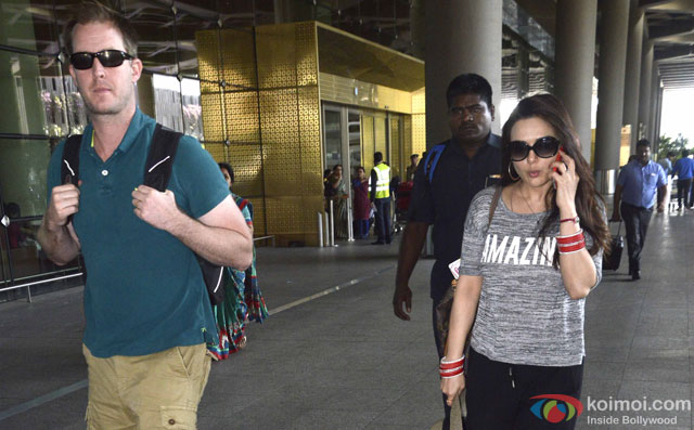Gene Goodenough and Preity Zinta spotted at Airport