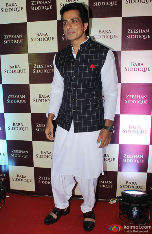 Sonu Sood during the Baba Siddique's Iftar Party