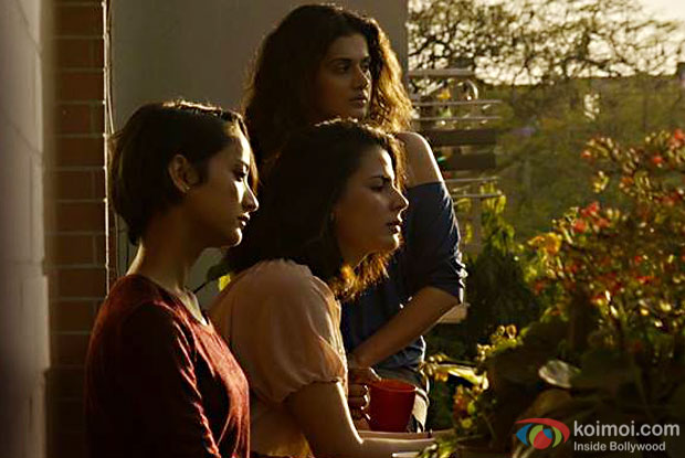 Andrea Tariang, Kirti Kulhari and Taapsee Pannu in a still from Pink
